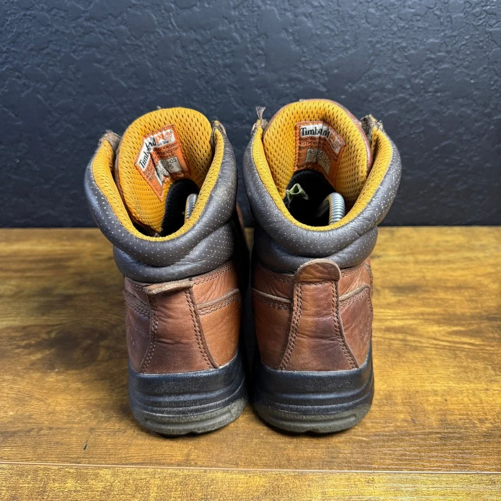 Timberland PRO Titan 26388 Brown Leather Safety Toe‎ Work Boots Mens Size 8.5